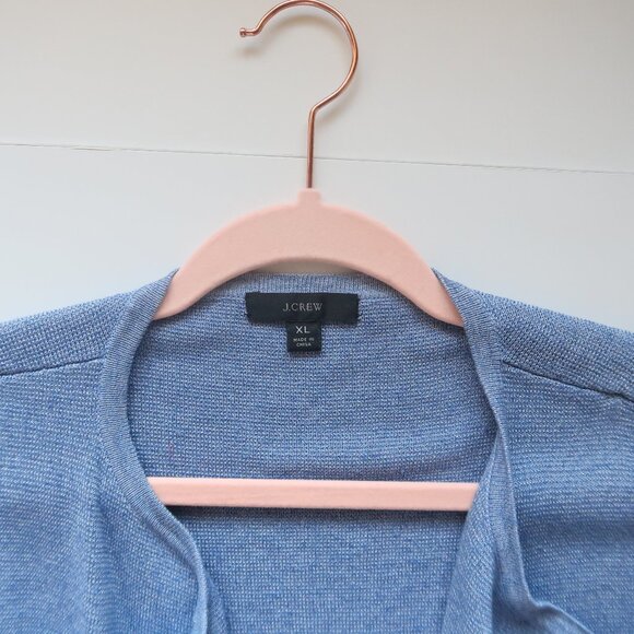 J.Crew Linen Viscose Long Open Front Cardigan Duster Sweater Blue XL Lagenlook - Picture 3 of 7